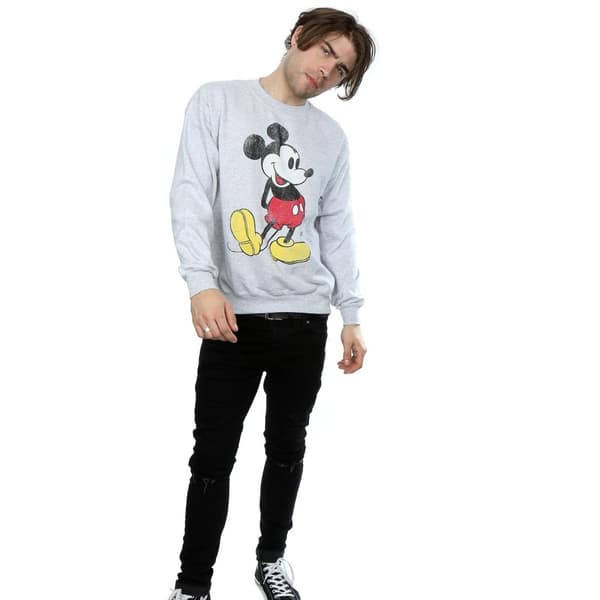 Disney Mens Mickey Mouse Classic Kick Sweatshirt