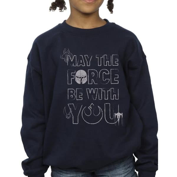Star Wars Mandalorian May The Force Mando Sweatshirt för flickor