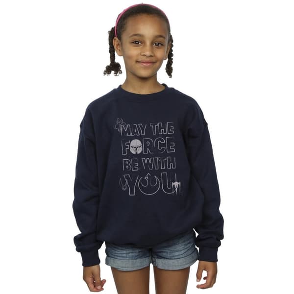 Star Wars Mandalorian May The Force Mando Sweatshirt för flickor