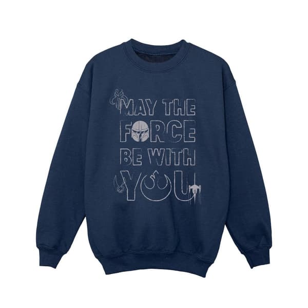 Star Wars Mandalorian May The Force Mando Sweatshirt för flickor