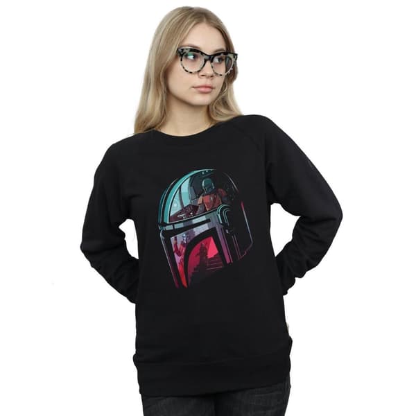 Star Wars Womens/Ladies The Mandalorian Mandalore Helmet Reflection Sweatshirt