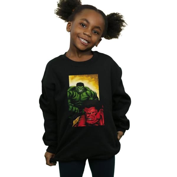 Marvel Sweatshirt för flickor - Röd Hulk Vs Grön Hulk