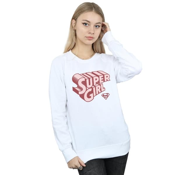 DC Comics Dam/Tjej Supergirl Retro Logo Sweatshirt