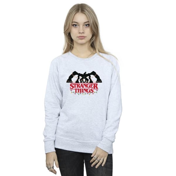 Netflix Dam/Tjej Stranger Things Demogorgon Christmas Lights Sweatshirt
