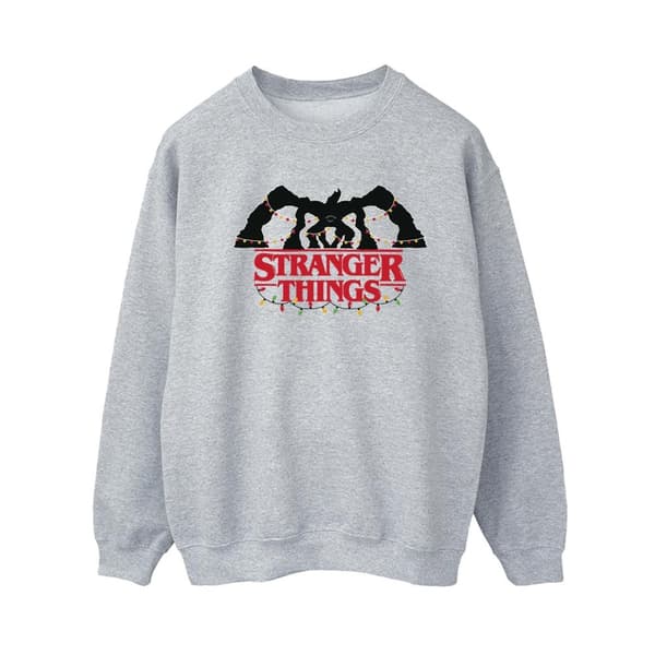 Netflix Dam/Tjej Stranger Things Demogorgon Christmas Lights Sweatshirt