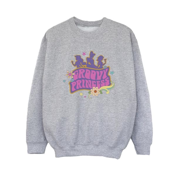 Disney Boys Princesses Groovy Princess Sweatshirt Sports Grey 9-11 Years