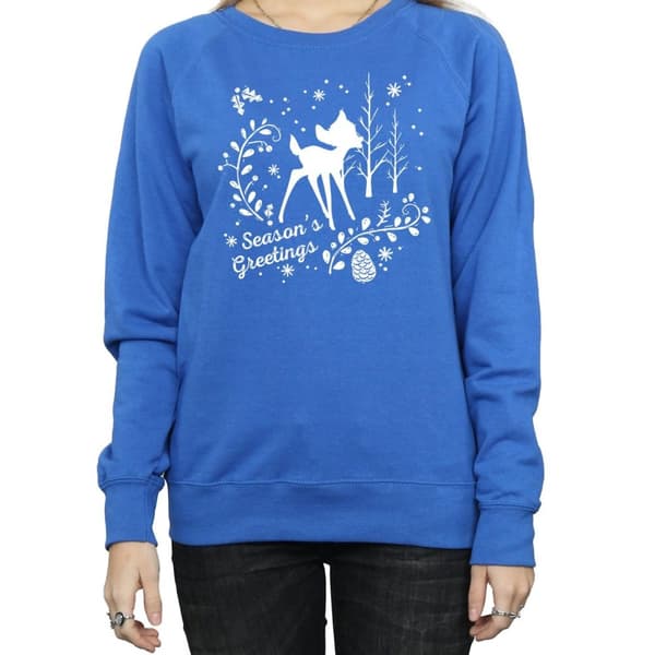 Disney Womens/Ladies Bambi Christmas Greetings Sweatshirt