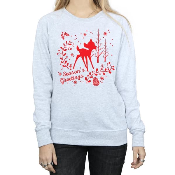 Disney Womens/Ladies Bambi Christmas Greetings Sweatshirt