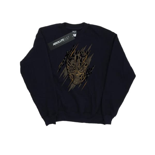 Marvel Womens/Ladies Black Panther Gold Head Sweatshirt