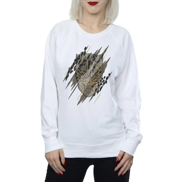 Marvel Womens/Ladies Black Panther Gold Head Sweatshirt