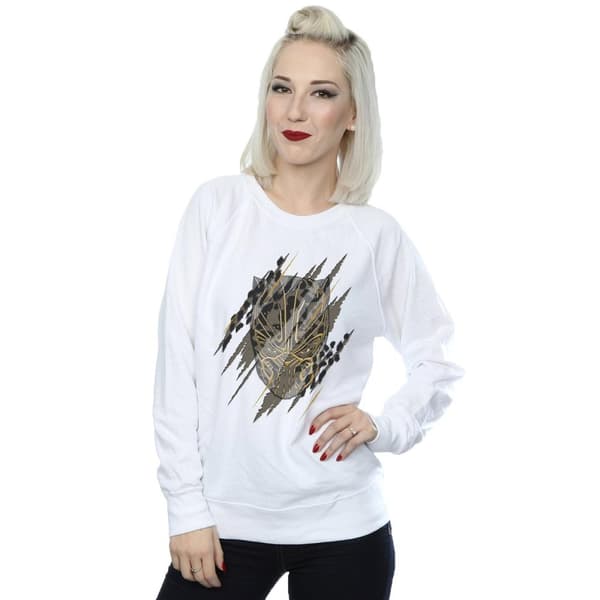 Marvel Womens/Ladies Black Panther Gold Head Sweatshirt