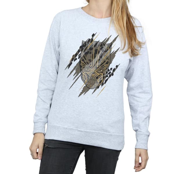 Marvel Womens/Ladies Black Panther Gold Head Sweatshirt