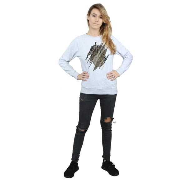 Marvel Womens/Ladies Black Panther Gold Head Sweatshirt