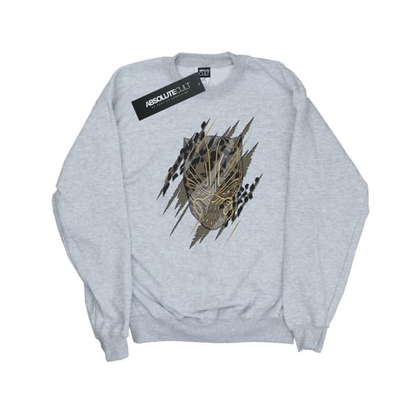 Marvel Womens/Ladies Black Panther Gold Head Sweatshirt