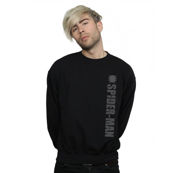 Marvel Mens Spider-Man Patterned Logo Sweatshirt