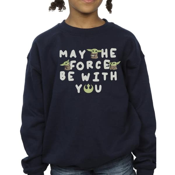 Star Wars Girls The Mandalorian Grogu May The Force Be With You Sweatshirt
