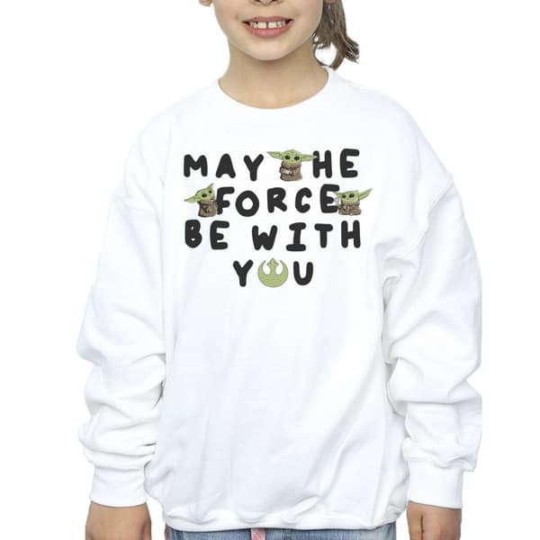 Star Wars Girls The Mandalorian Grogu May The Force Be With You Sweatshirt