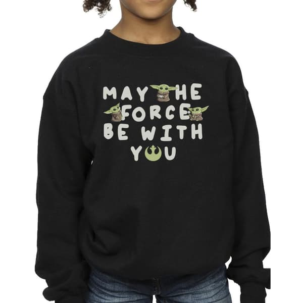 Star Wars Girls The Mandalorian Grogu May The Force Be With You Sweatshirt