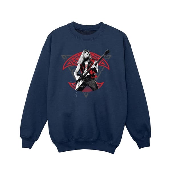Marvel Girls Thor Love And Thunder Solo Guitar Sweatshirt