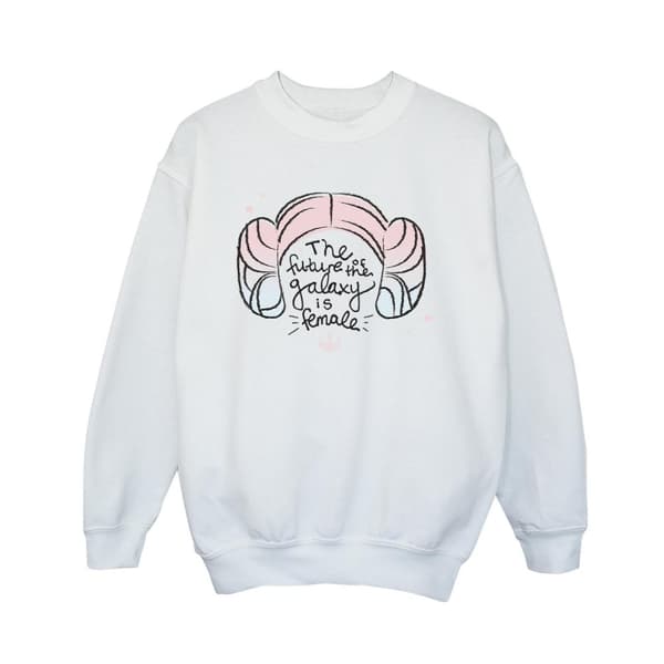 Star Wars Boys Princess Leia Future Of The Galaxy Sweatshirt White 7-8 Years