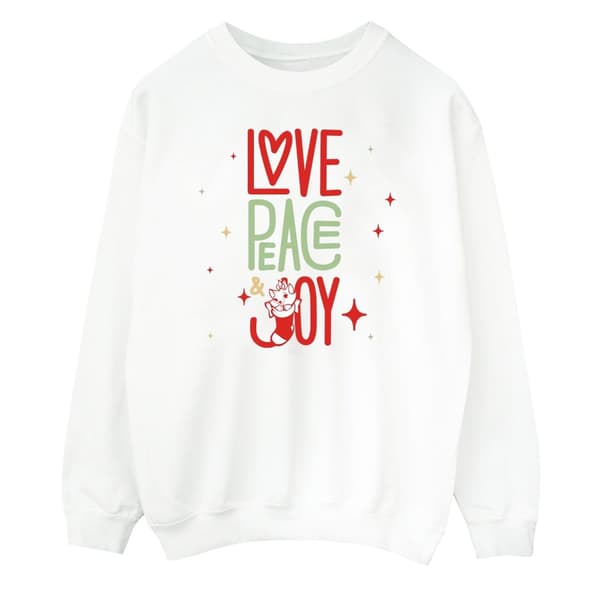 Disney Womens/Ladies The Aristocats Marie Love Peace Joy Sweatshirt