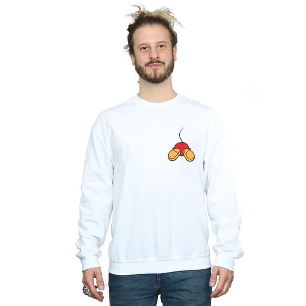 Disney Mens Mickey Mouse Backside Breast Print Sweatshirt