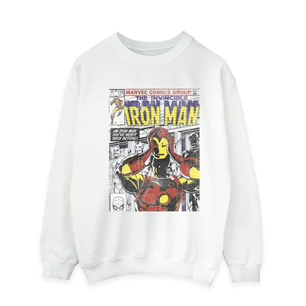 Marvel Mens Iron Man Head Gear Off Sweatshirt