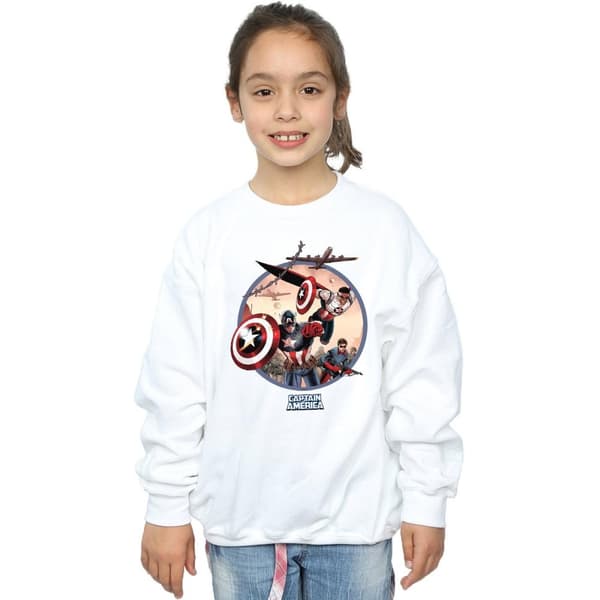 Marvel Sweatshirt med Captain America och Falcon i strid för flickor