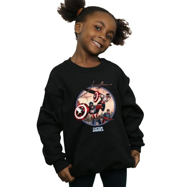 Marvel Sweatshirt med Captain America och Falcon i strid för flickor