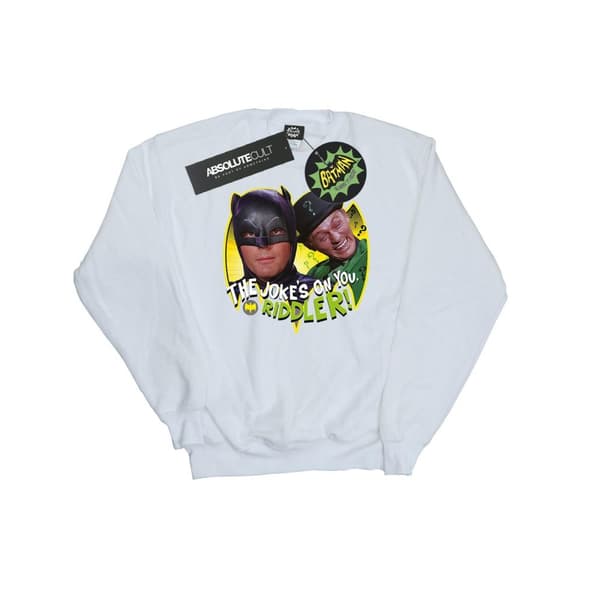 DC Comics Boys Batman TV Series The Riddler Joke Sweatshirt White 7-8 Years