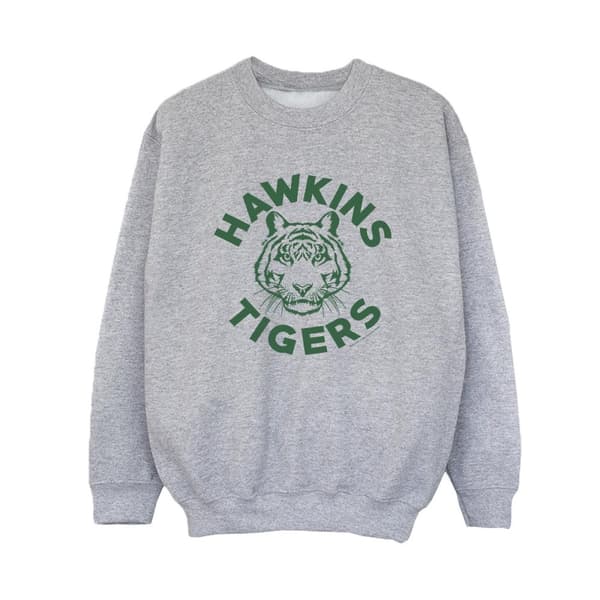 Netflix Pojkar Stranger Things Hawkins Tigers Sweatshirt Sports Grey 7-8 Years