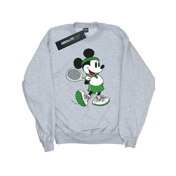 Disney Mens Mickey Mouse Tennis Sweatshirt Sports Grey XXL