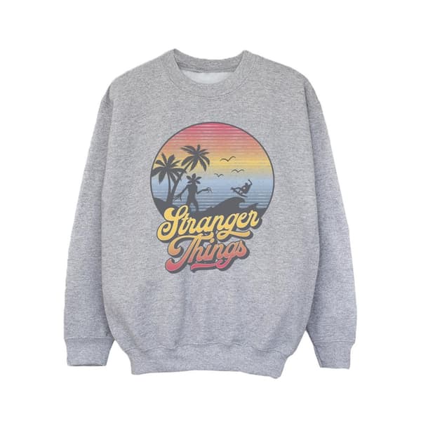 Netflix Girls Stranger Things LA Gradient Sweatshirt Sports Grey 12-13 Years