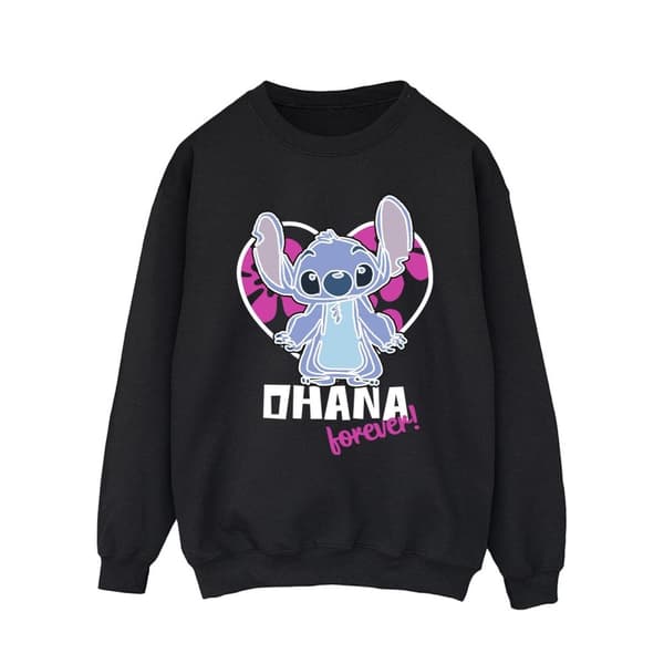 Disney Mens Lilo And Stitch Ohana Forever Heart Sweatshirt