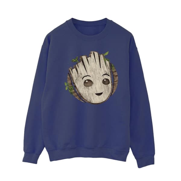 Marvel Womens/Ladies I Am Groot Wooden Head Sweatshirt