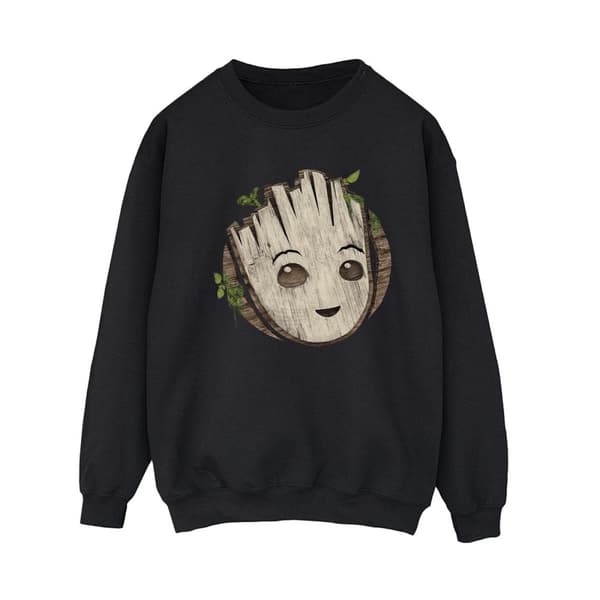 Marvel Womens/Ladies I Am Groot Wooden Head Sweatshirt