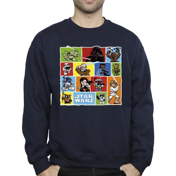 Star Wars Mens Comic Drawing Montage Sweatshirt