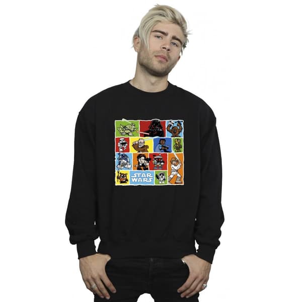 Star Wars Mens Comic Drawing Montage Sweatshirt