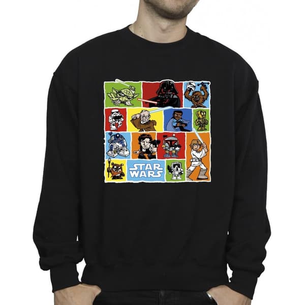 Star Wars Mens Comic Drawing Montage Sweatshirt