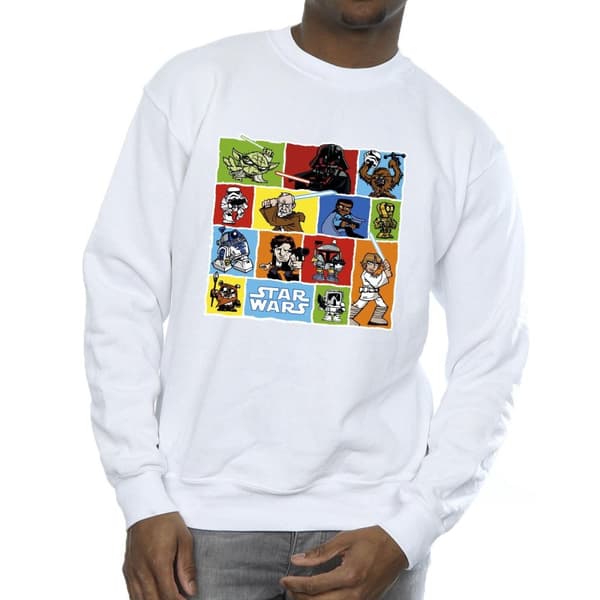 Star Wars Mens Comic Drawing Montage Sweatshirt