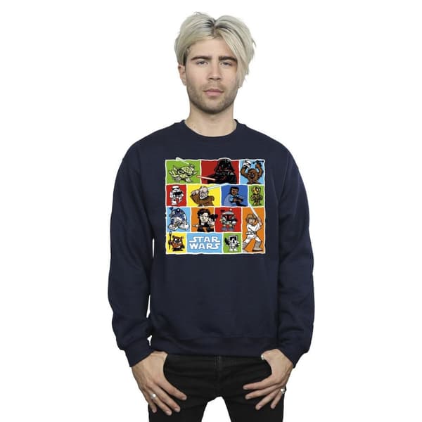 Star Wars Mens Comic Drawing Montage Sweatshirt