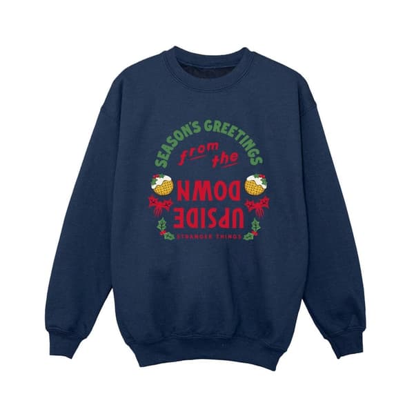 Netflix Pojkar Stranger Things Upside Down Sweatshirt med årstidshälsningar