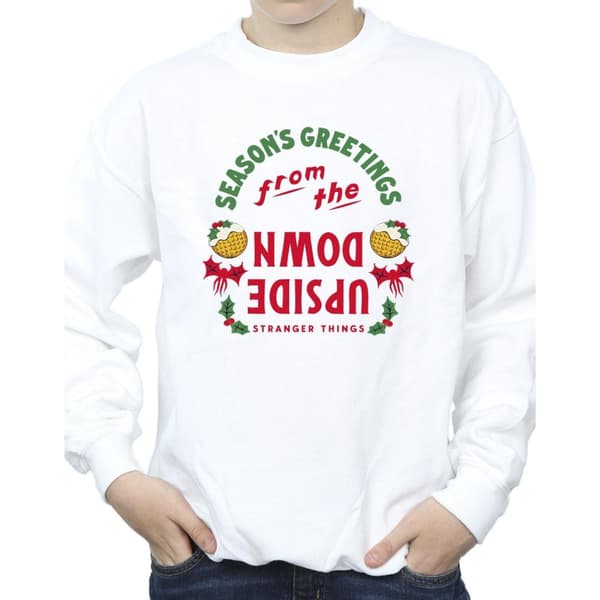 Netflix Pojkar Stranger Things Upside Down Sweatshirt med årstidshälsningar