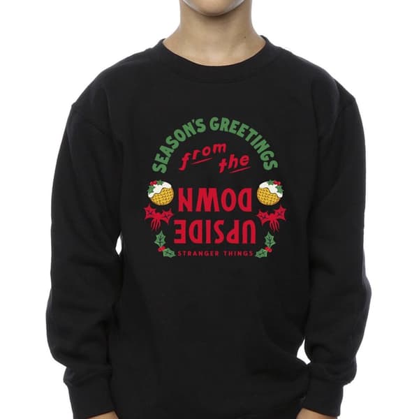 Netflix Pojkar Stranger Things Upside Down Sweatshirt med årstidshälsningar