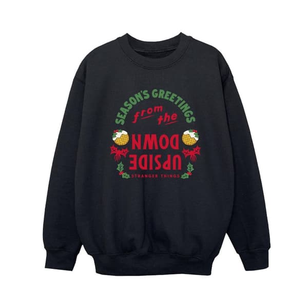 Netflix Pojkar Stranger Things Upside Down Sweatshirt med årstidshälsningar