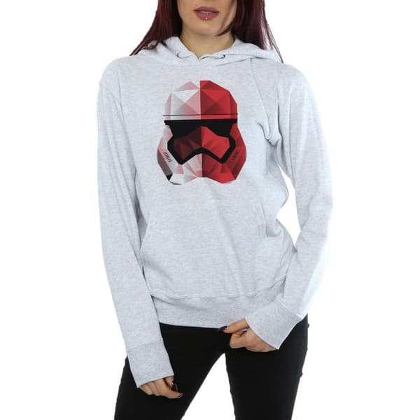 Star Wars Womens/Ladies The Last Jedi Stormtrooper Red Cubist Helmet Hoodie