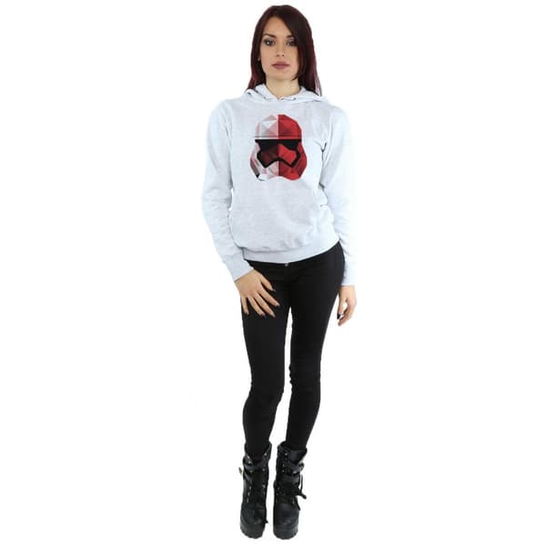 Star Wars Womens/Ladies The Last Jedi Stormtrooper Red Cubist Helmet Hoodie