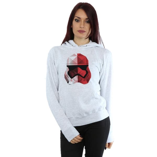 Star Wars Womens/Ladies The Last Jedi Stormtrooper Red Cubist Helmet Hoodie
