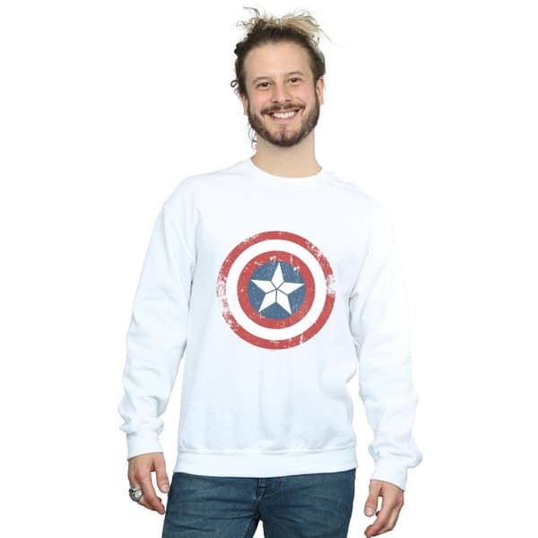Marvel Mens Captain America Civil War Distressed Shield Sweatshirt