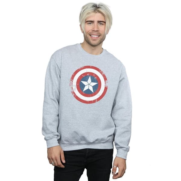 Marvel Mens Captain America Civil War Distressed Shield Sweatshirt